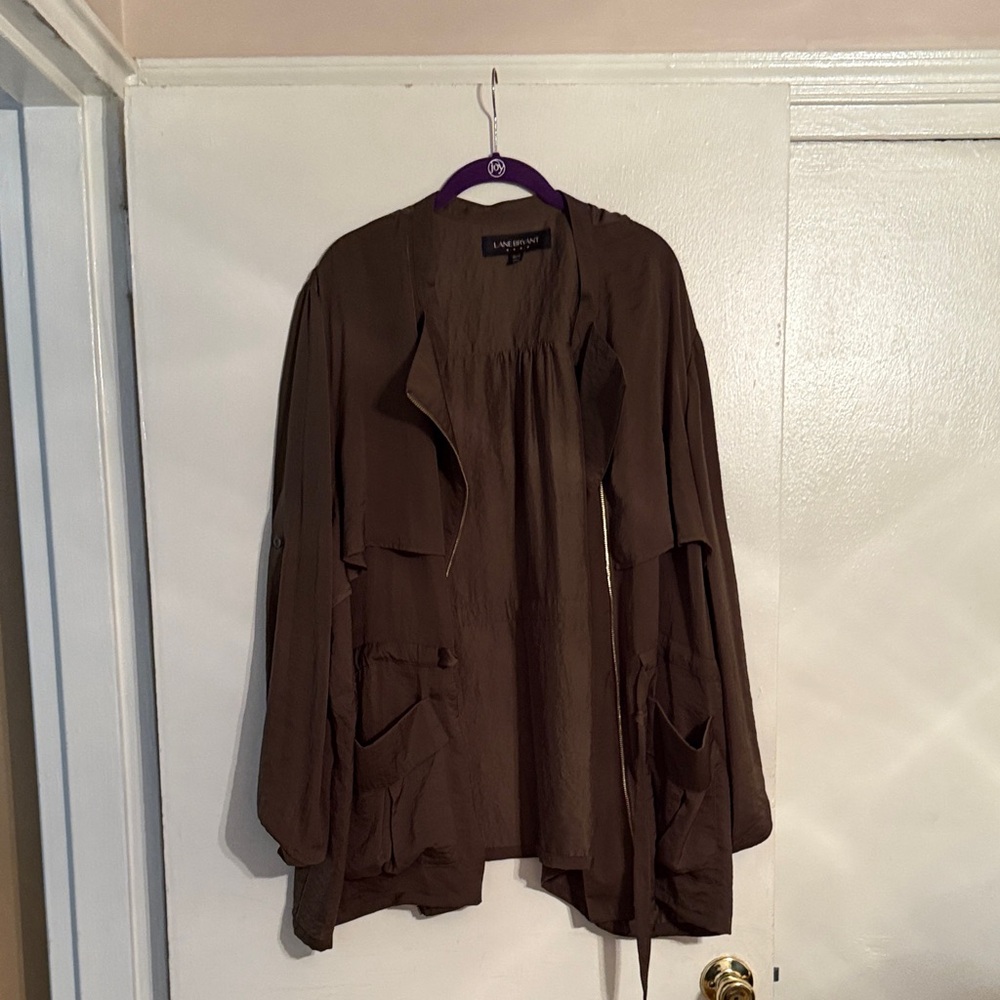 Lane Bryant Brown Draped Jacket
